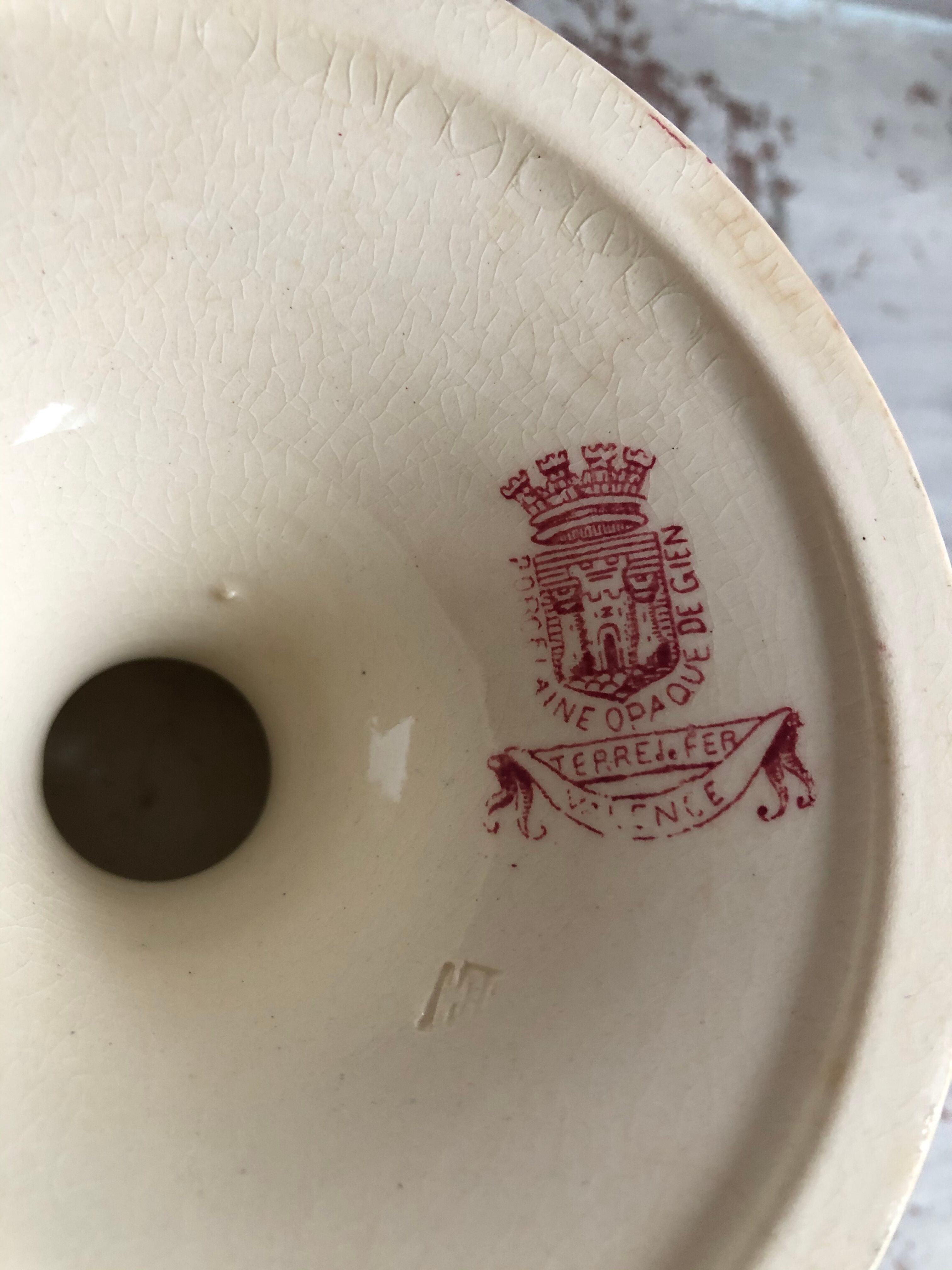 Compotier 19th Iron Land Model Valencia Porcelain Opaque by Gien