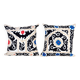 Set of 2 vintage embroidered cushion covers 53x56 cm