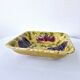 Plat Creux Carré Ancien Barbotine Fruits Sarreguemines Années 20 23.5x23.5cm