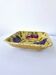 Old Square Hollow Dish Sarreguemines Fruit Barbotine 1920s 23.5x23.5cm