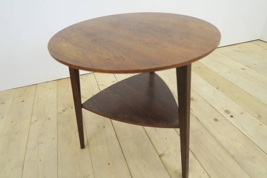 Table basse ronde en palissandre, Danemark 1960