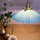 Suspension abat-jour vintage en opaline bleue
