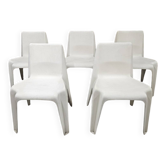 Set of 5 Helmut Bätzner chairs for Bofinger, Germany, 1960s.