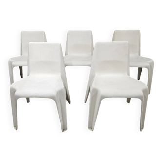 Ensemble de 5 chaises  Helmut Bätzner pour
Bofinger, Allemagne, années 1960.