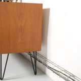 Vintage sideboard, metal feet, 121cm