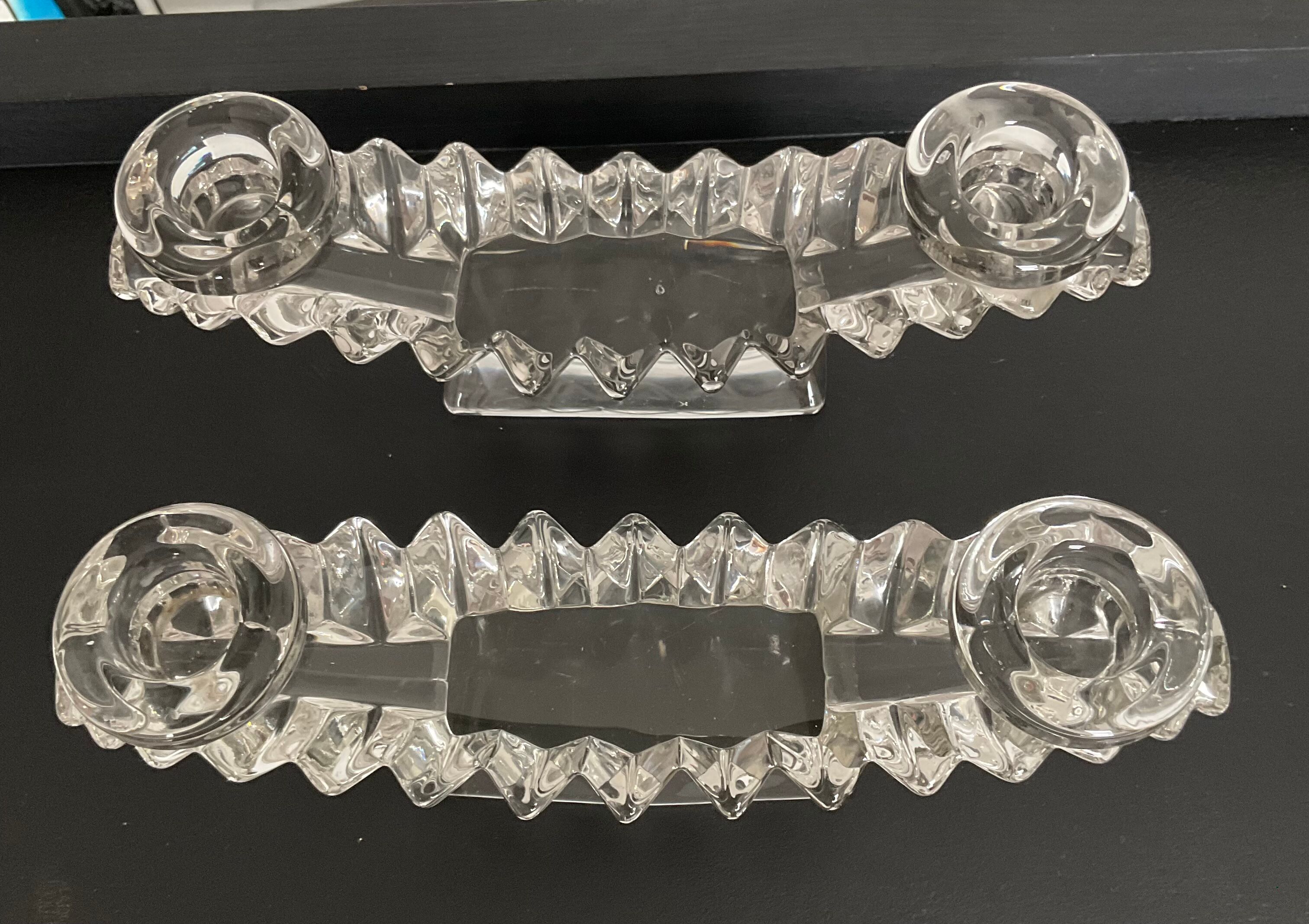 Pair of Art Deco glass chandeliers