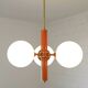 Lustre Spoutnik vintage suspendu Space Age orange rétro éclairage de plafond