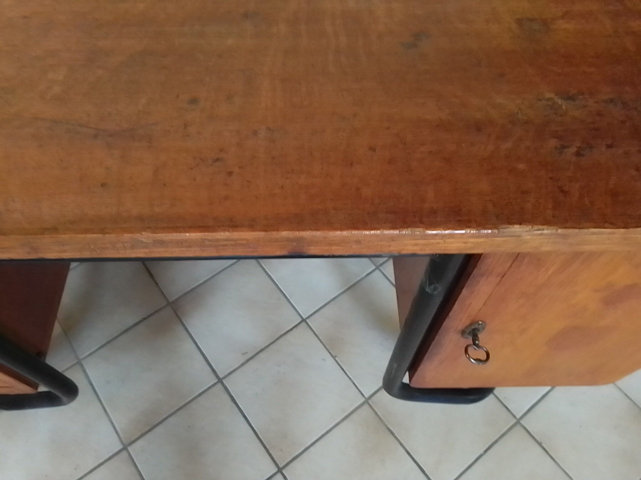 Vintage metal wooden desk and frame