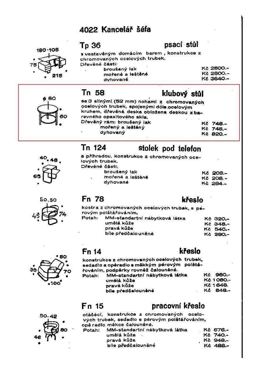 Mücke-Melder Functionalist Club Table TN58, 1930-40s
