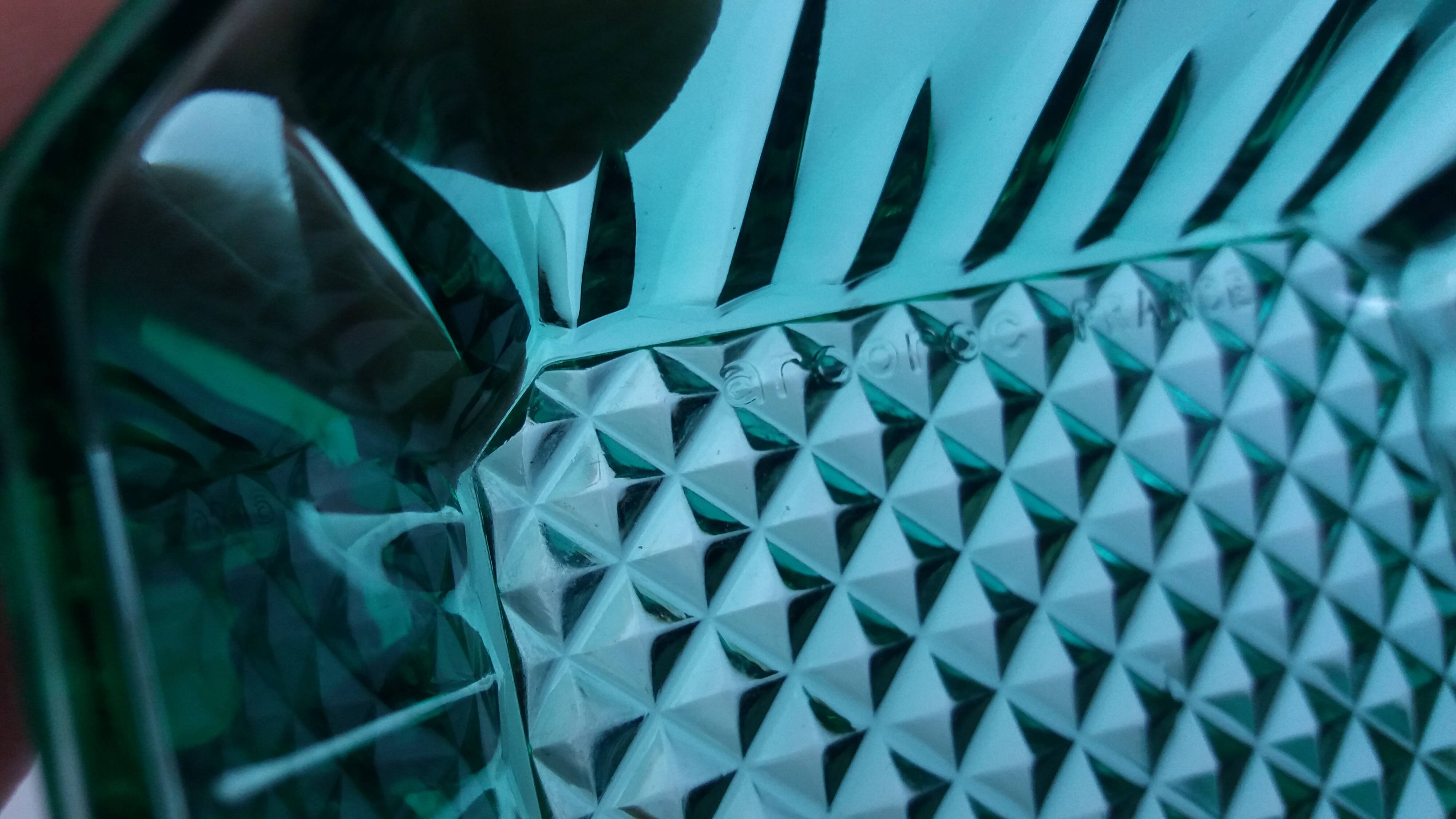 Emerald green glass ramekins Arcoroc, crystal glassware from Arques.