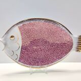Large Ceramic Pink Fish Vide-Poche / Decorative Plate by Rometti, Italy