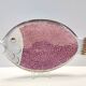 Grand vide-poche / assiette décorative en céramique en forme de poisson rose par Rometti, Italie