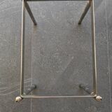 Vintage coffee table in chrome metal and smoked glass