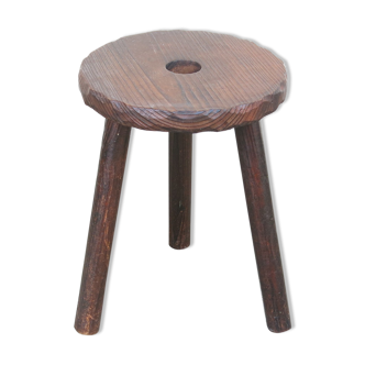 Tabouret tripode brutaliste