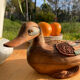 Duck antique painted wooden jewelry box