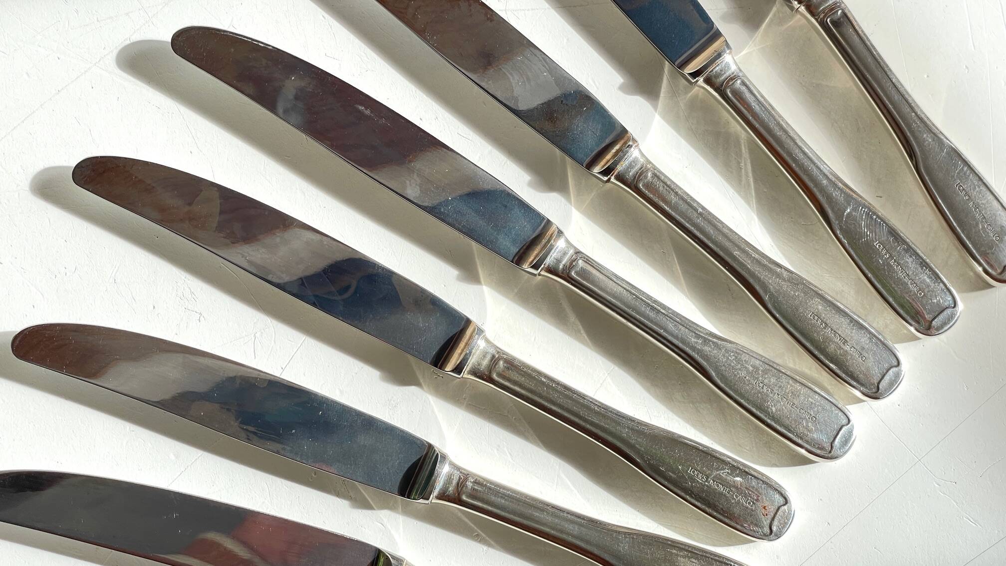 8 Table Knives A. Krupp Italy Vintage