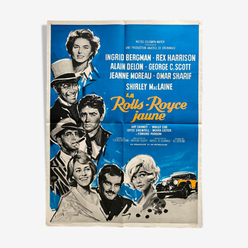 Affiche cinéma "La Rolls-Royce jaune" Alain Delon Ingrid Bergman 60x80cm 1964