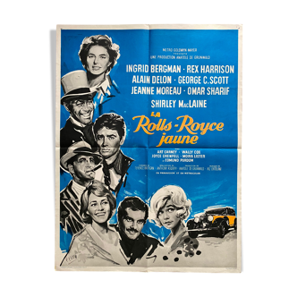 Affiche cinéma "La Rolls-Royce jaune" Alain Delon Ingrid Bergman 60x80cm 1964