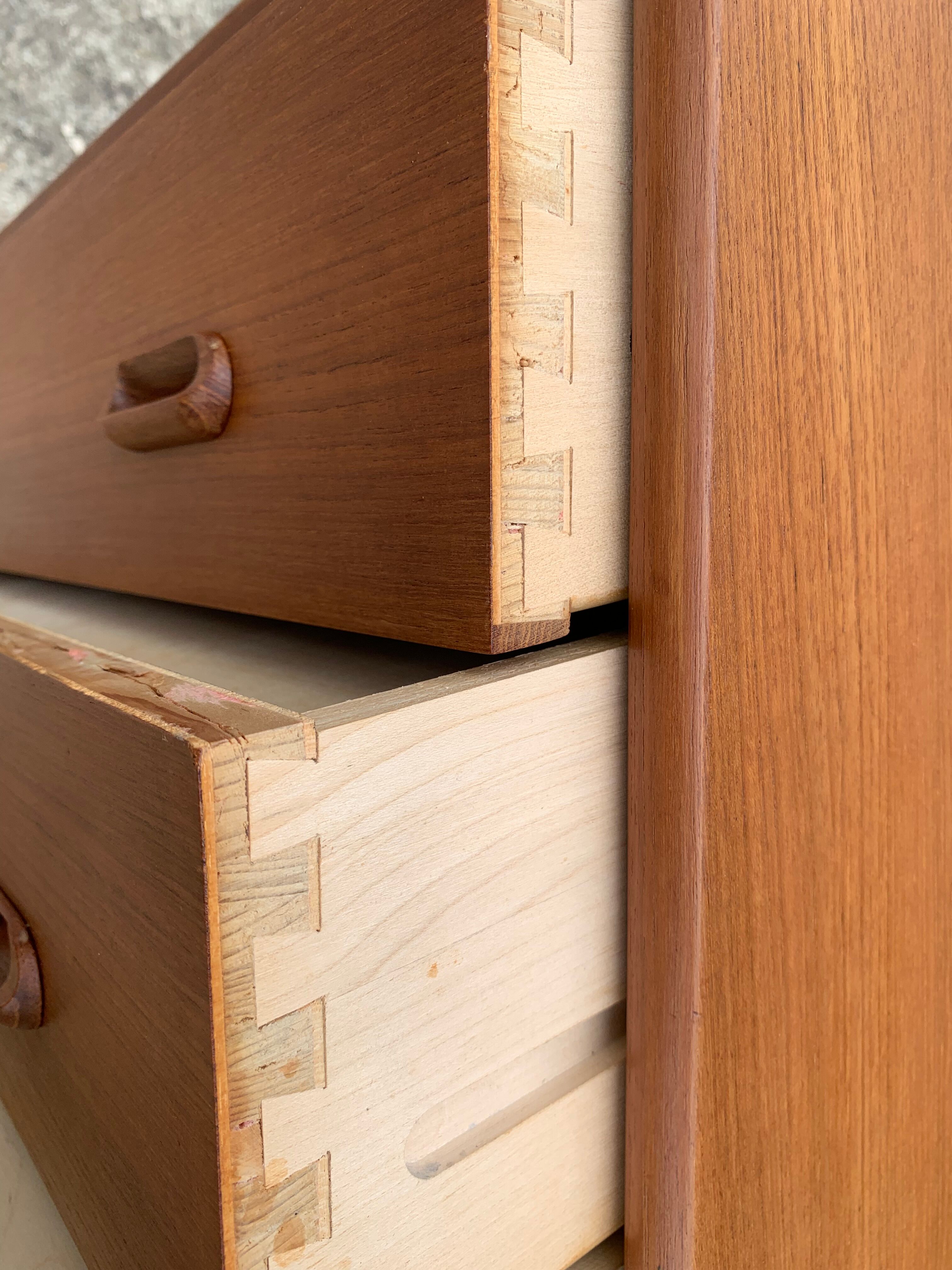 Secretary chest of drawers Teak by Arne Wahl Iversen for Falster Modelfabrik 1960