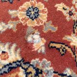 Saint Maclou Persian rug with flowers, wool velvet, burgundy, 240x330