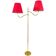 Josef Frank adjustable brass floor lamp with two arms, mid-century, Austria, 1950s.