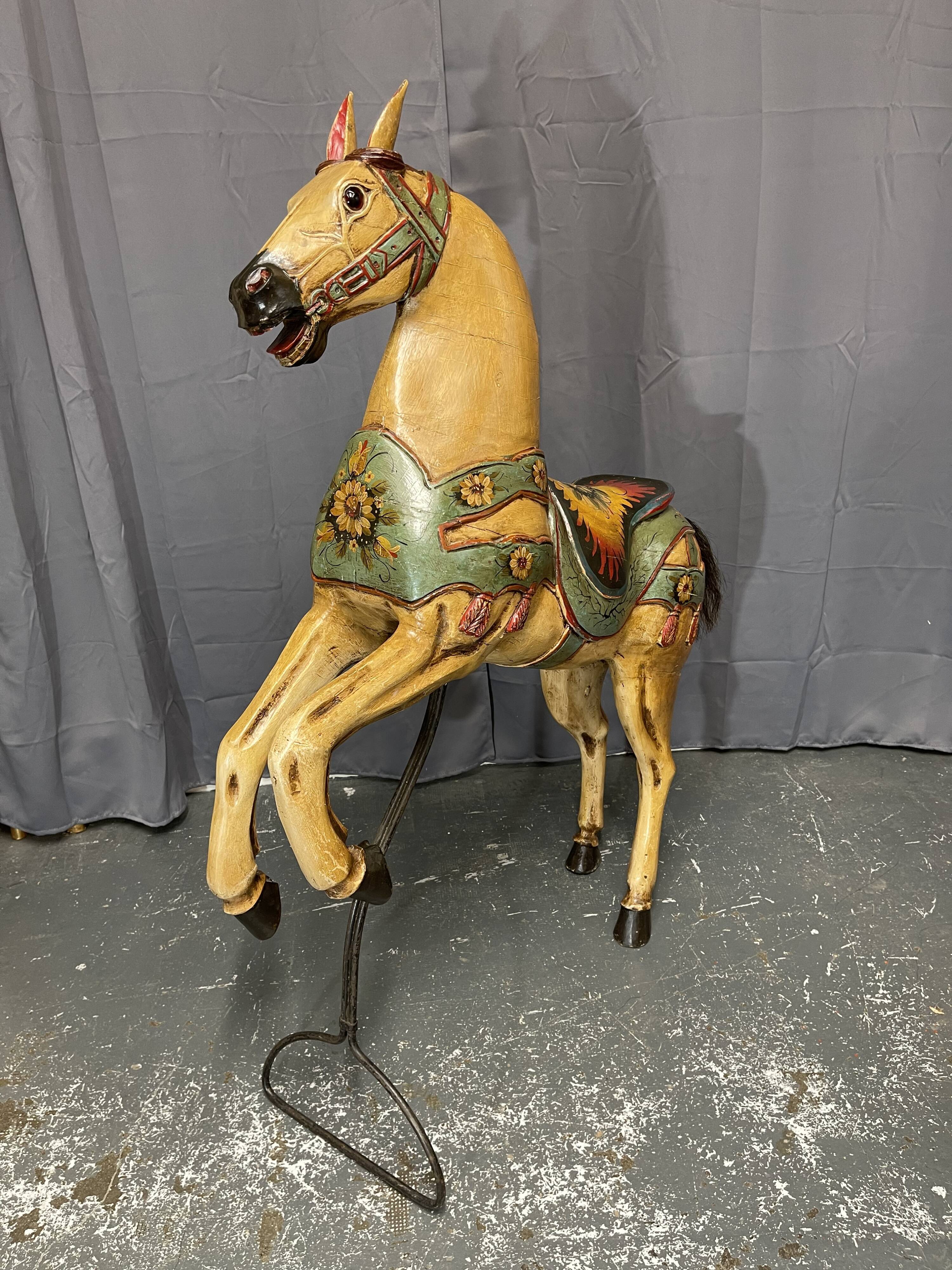 Old wooden carousel horse 1900