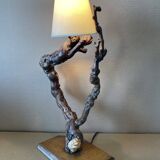 Table lamp made from old vine stock