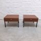 Modernist pair of bedside tables with drawers, 1960s