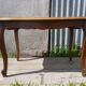 Former table low style Louis XV marquetry wood feet curved vintage