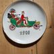 Dessert plates and their Gien earthenware dish illustrated by J. Charmoz automobile theme