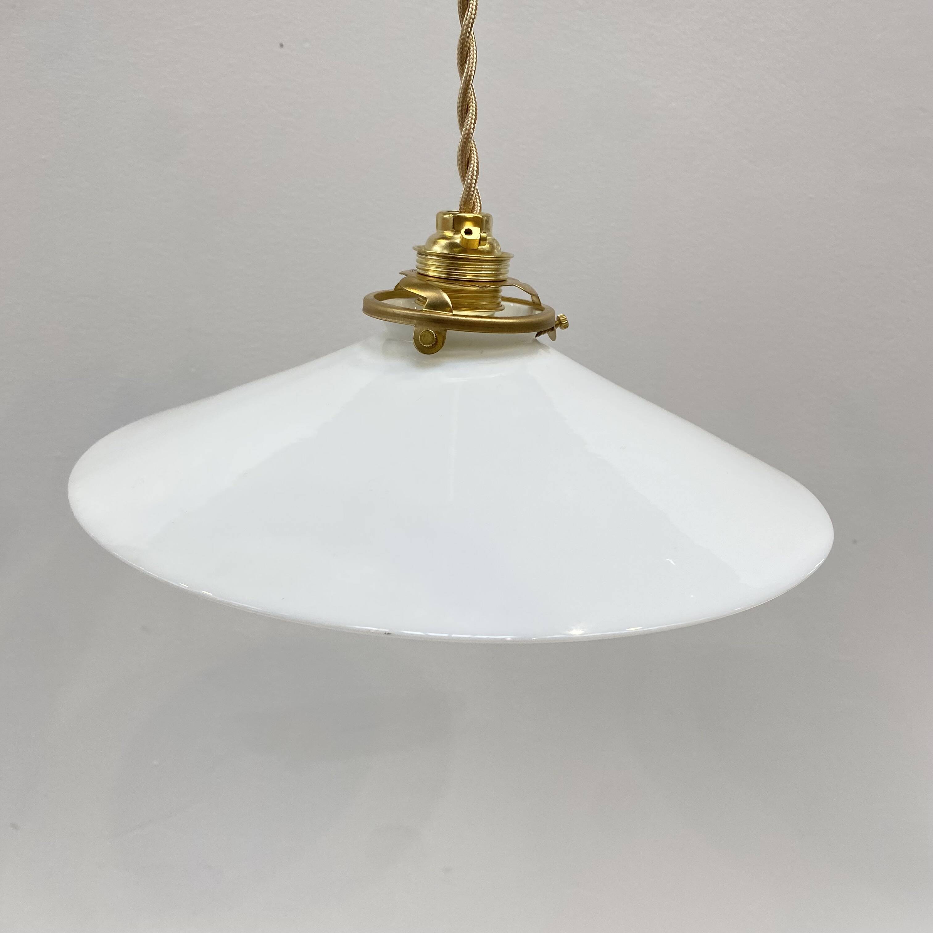 Vintage white opaline pendant light