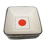 Lot of 6 square plates model Tokyo by Gien H4