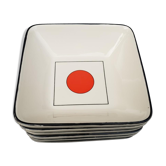 Lot de 6 assiettes carrées modèle Tokyo de Gien H4