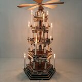 19th century handmade Christmas pyramid – rare and beautiful German folk art piece