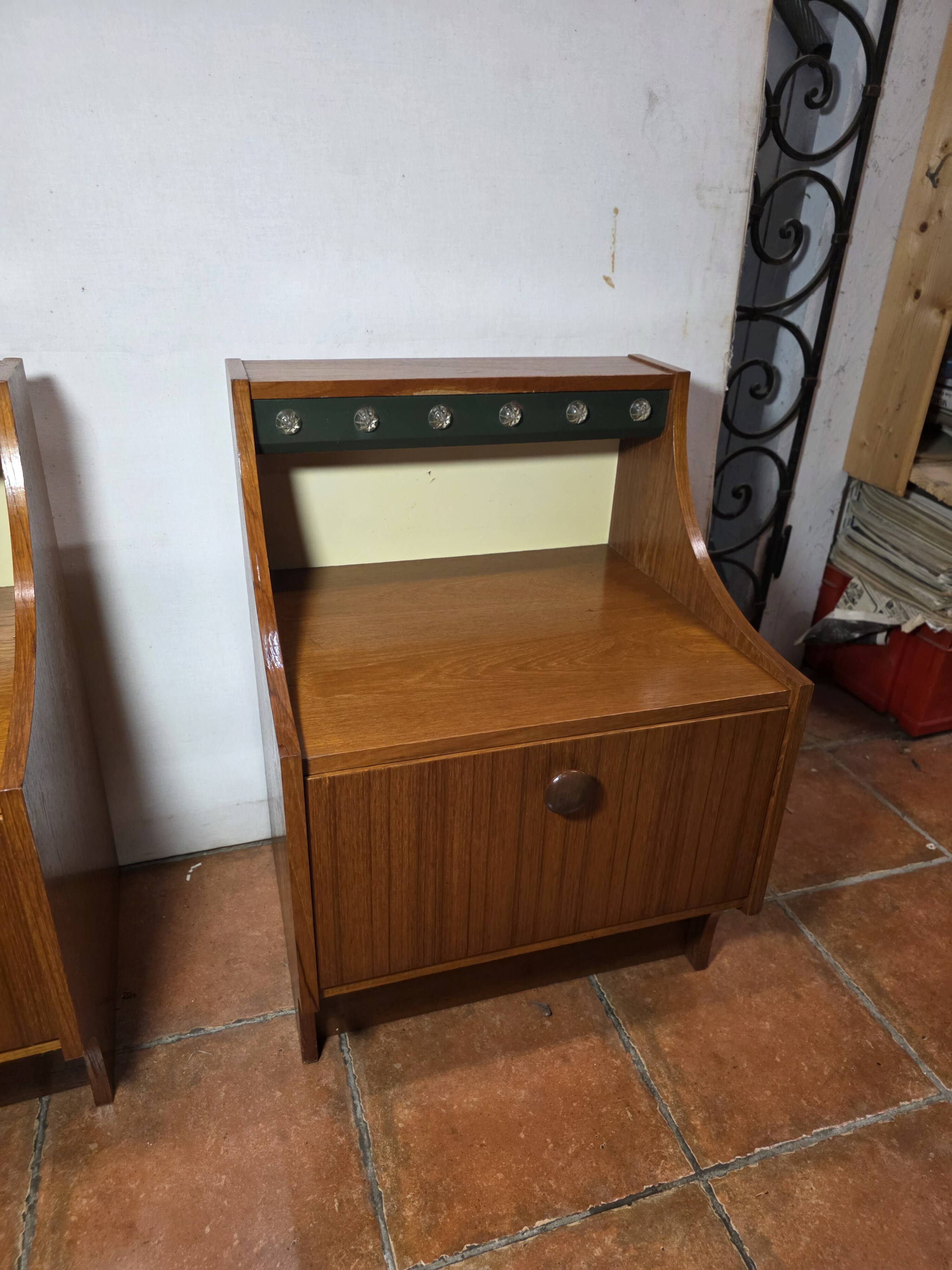 Pair of Scandinavian teak bedside tables from the 1960s.