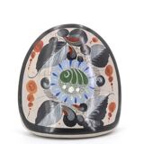 Mexican ceramic owl signed V Silva
