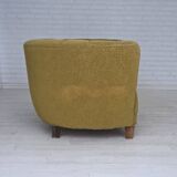 1960s, Danish 2-seater "Banana" sofa, furniture velour, beech wood.
