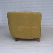 1960s, Danish 2-seater "Banana" sofa, furniture velour, beech wood.