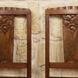 2 solid wood art deco chairs