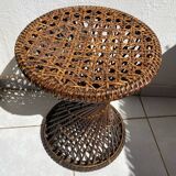Tamtam type stool in rattan and canework
