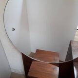 Art Deco dresser, solid walnut, veneer, 3 drawers, mirror.