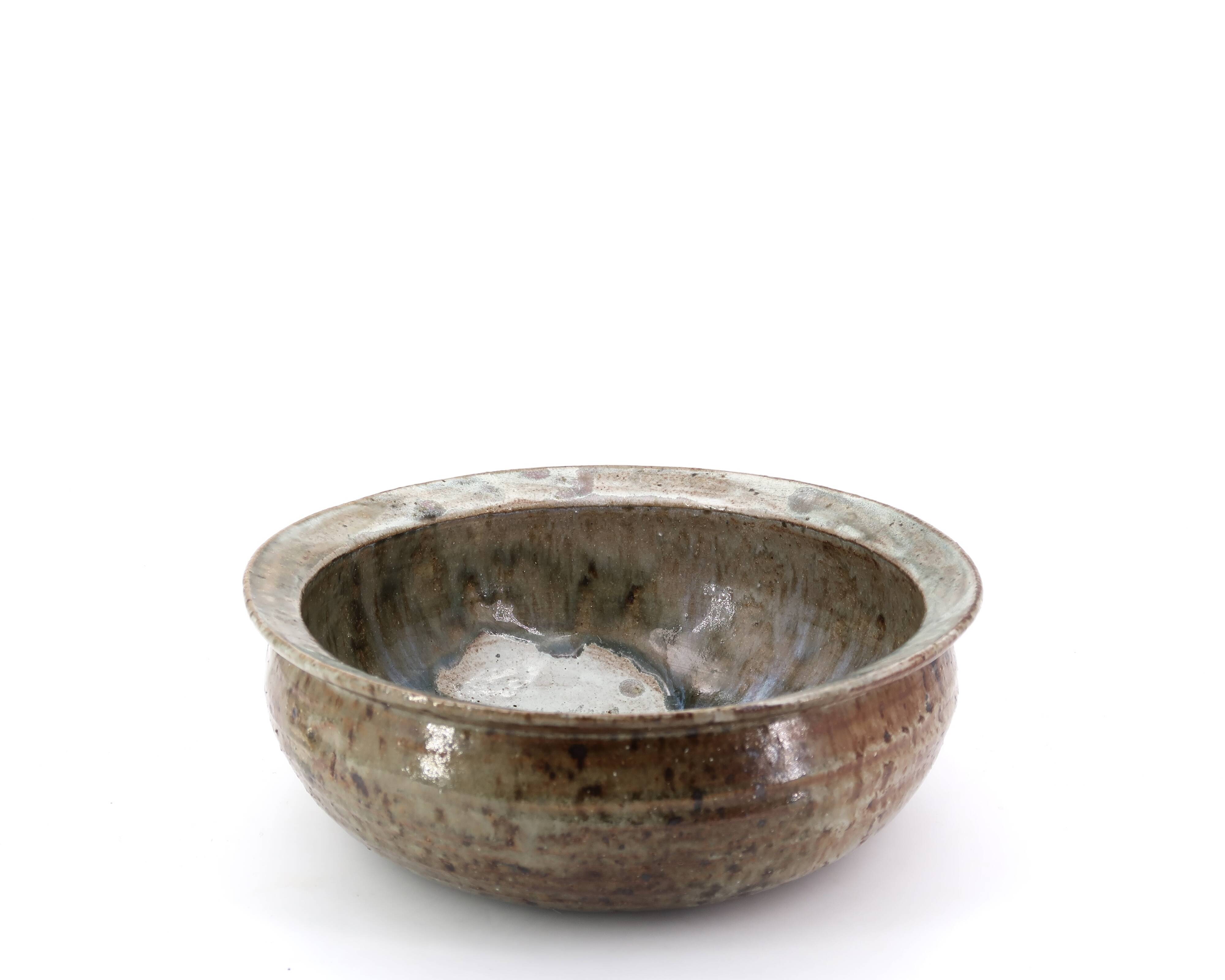 Large hollow stoneware dish by Cécile Dein, 1960s