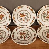 6 assiettes plates syracuse sarreguemines décor fleurs