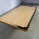 Vintage travertine and brass coffee table, 1970s
