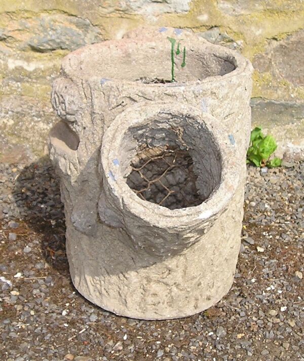 Jardinière tronc d'arbre en ciment