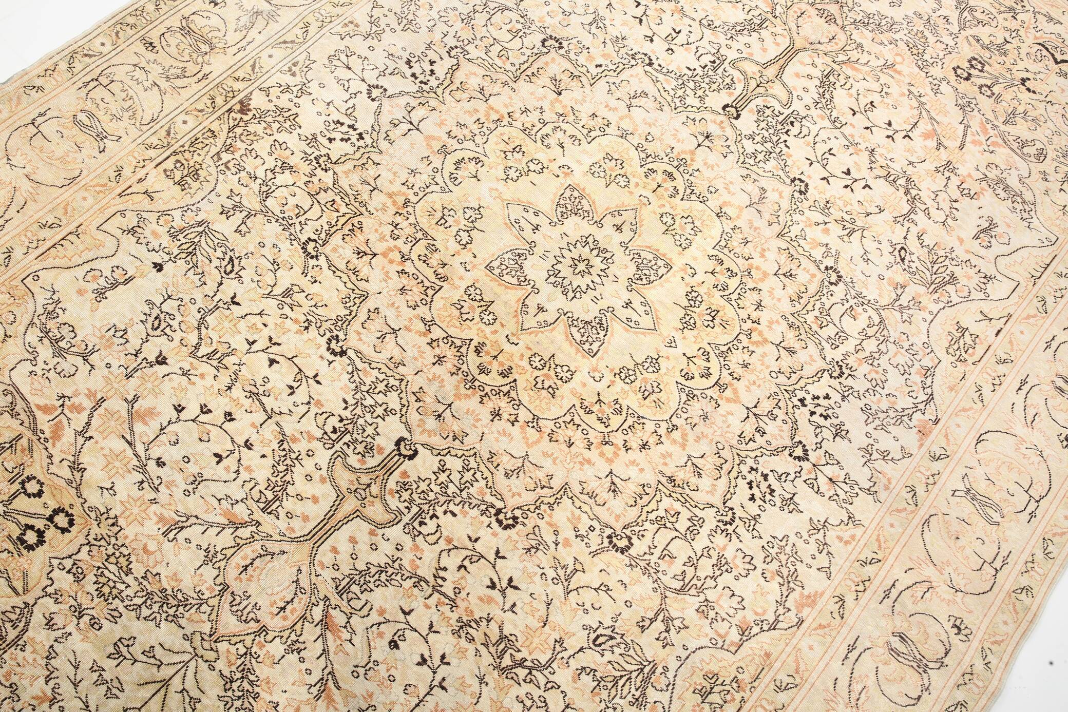 8x12 Beige & Khaki 60s Persian Rug, 242x355Cm