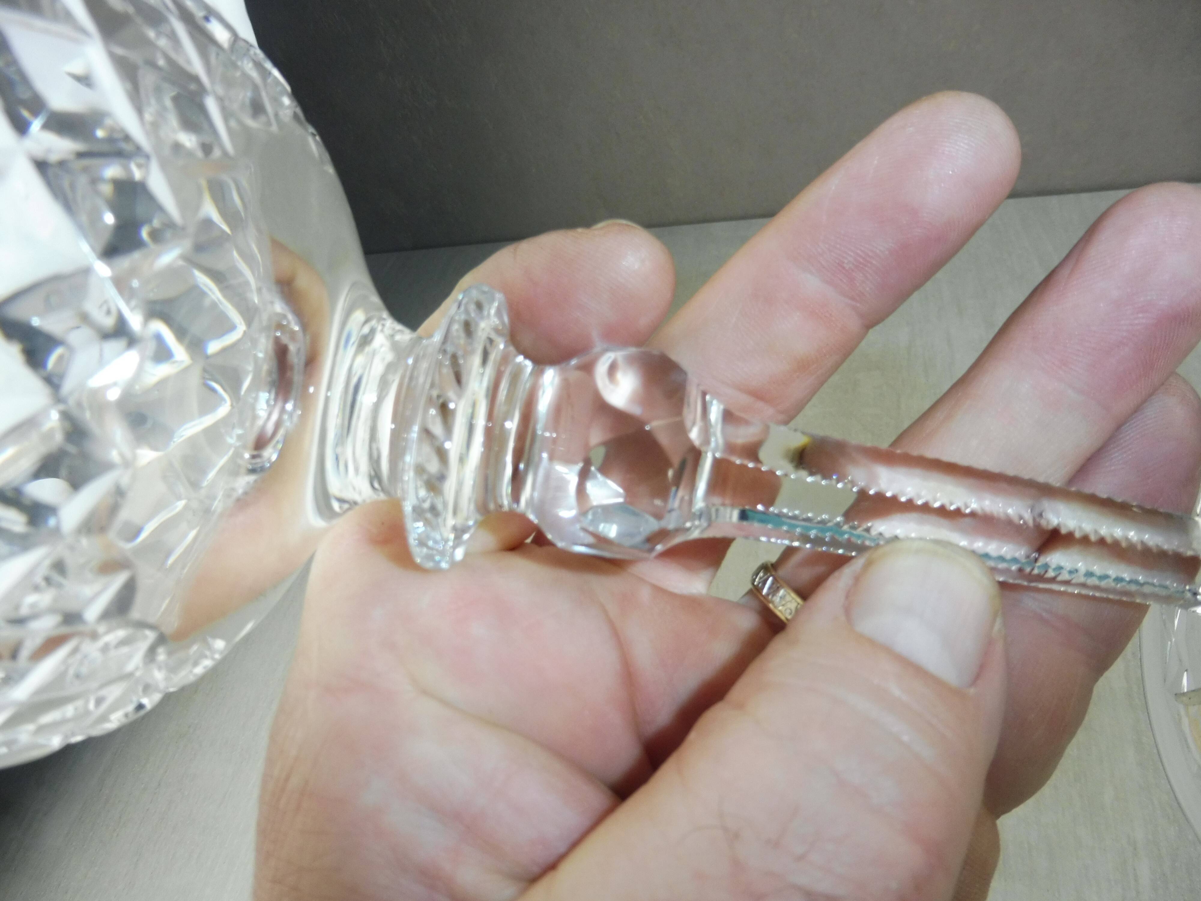 Former cut, engraved crystal wine glass, Rogaska Gallia, Slovenia