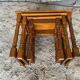 Set of 3 Vintage Turned Wood Nesting Tables