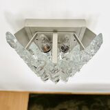 Set of 2 Austrian Ice Glass Wall Lamps by J.T. Kalmar