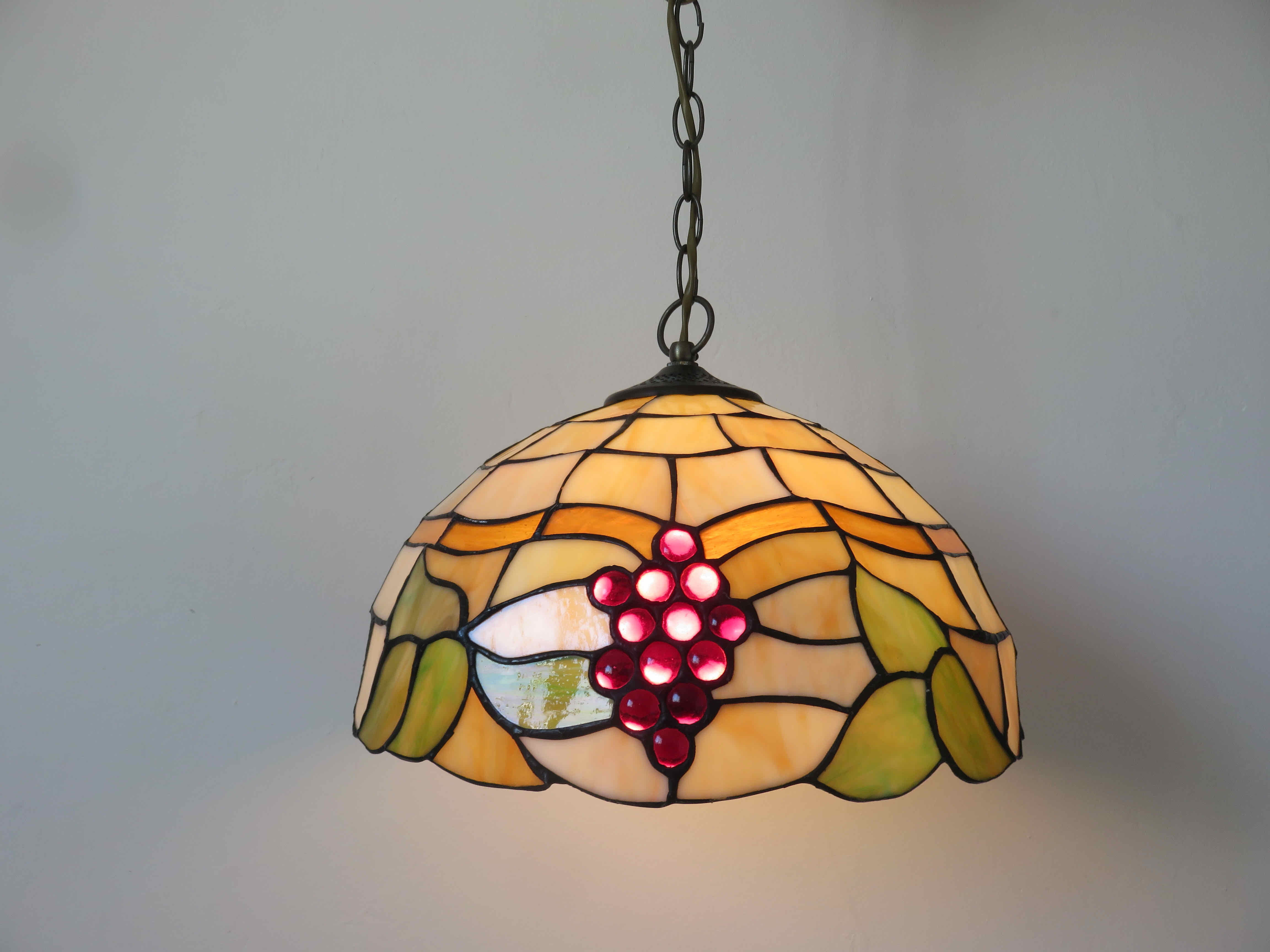 Art deco pendant lamp in glass paste 70s